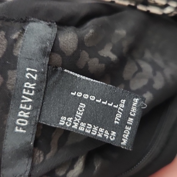 Forever 21 Dress Womens Size L Cheetah Print Sundress Cocktail Black Silver - Picture 3 of 13